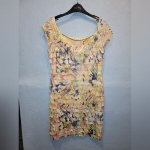 Joseph Ribkoff Cream Ruffled Blouse Dress